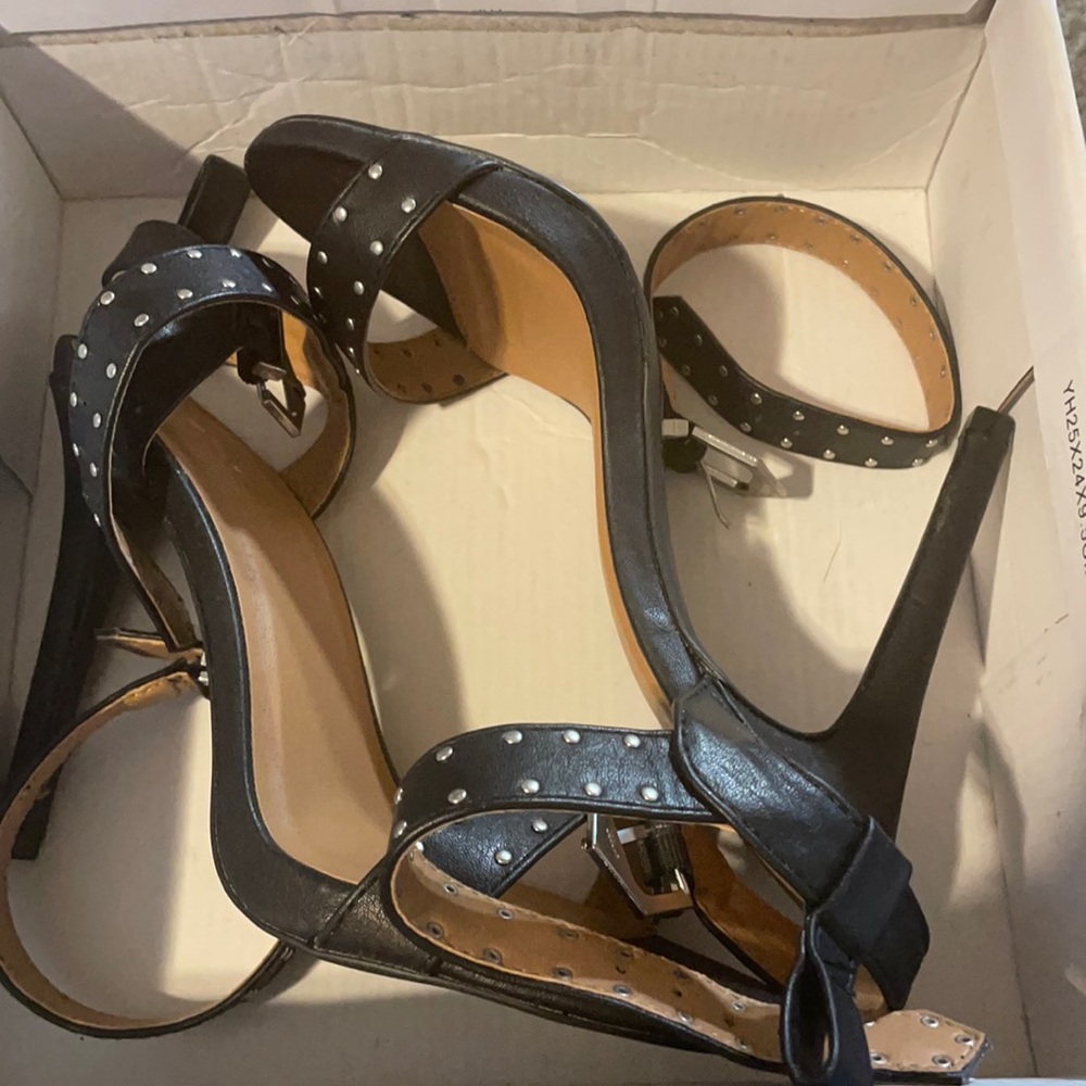 Black heels with bedazzles